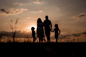 silhouette of family